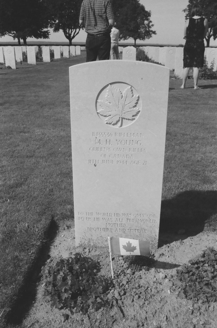 Grave of Rifleman M. H. Young, Queen's Own Rifles of Canada, Bretteville-sur-Laize, France