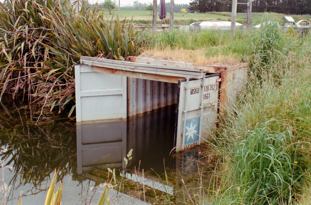 Backpaddock Lakes - sunken container