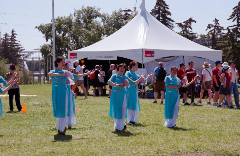 Chinese dancers on Canada Day 2023 in Calgary