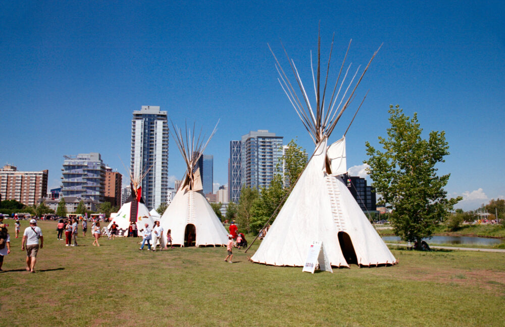 Tipis on Canada Day 2023 in Calgary