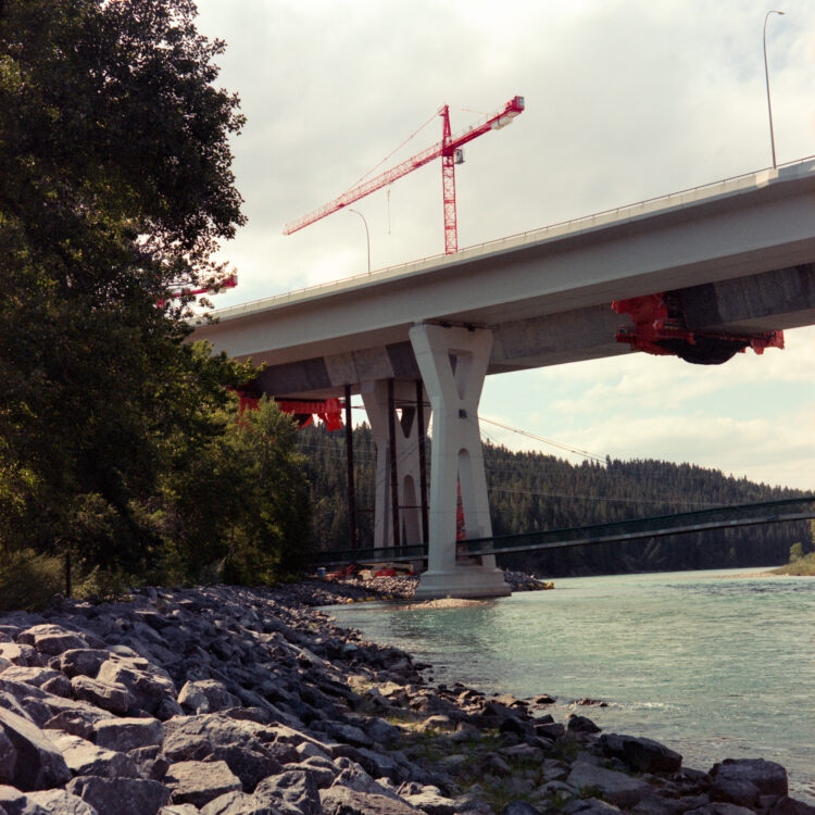 Bowness Park with Stoney Trail Bridge