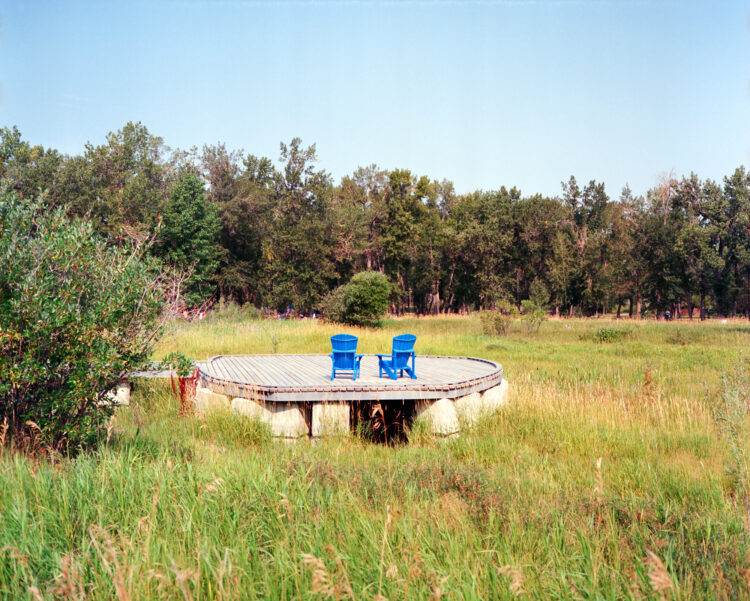 adirondack chairs in the wetlands at Pearce Estate Park